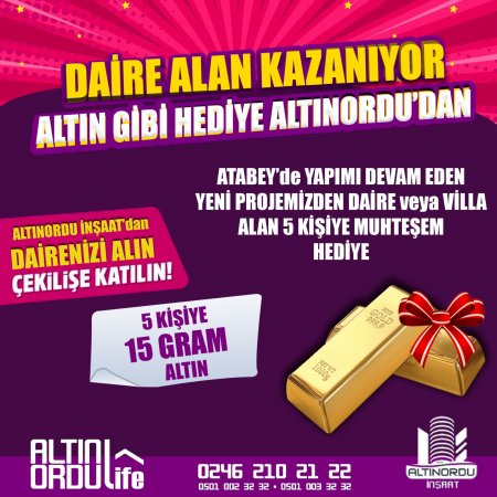 ALTINORDU KONUTLARI’NDA SON DAİRELER SİZİ BEKLİYOR