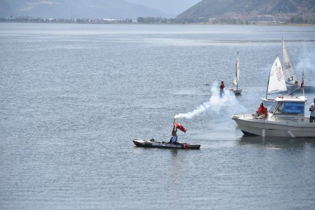 Eğirdir Gölü kıyısında 150 Km'lik zafer yolculuğu