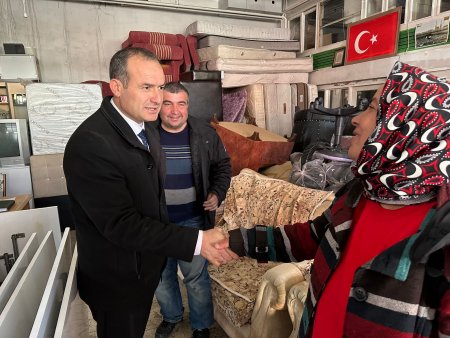 Bağımsız aday Mustafa Dokur Yeni Sanayi Sitesi esnafları ile buluştu