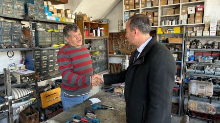 Bağımsız aday Mustafa Dokur Yeni Sanayi Sitesi esnafları ile buluştu