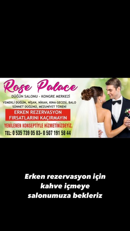 Rose Palace Düğün Salonunda inanılmaz kampanya! 