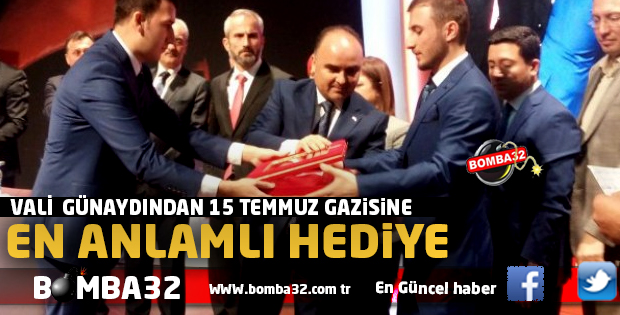  SDÜ DE 15 TEMMUZ  GAZİSİNE  EN ANLAMLI  HEDİYE 