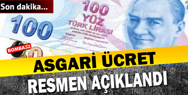  Asgari ücret  RESMEN AÇIKLANDI !