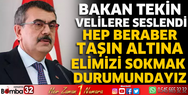  Bakan Tekin velilere seslendi