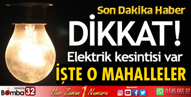   Isparta'da Elektrik Kesintisi