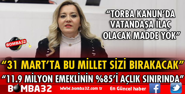  TORBA KANUN’DA VATANDAŞA İLAÇ OLACAK MADDE YOK