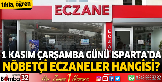 01 Kasım 2023 Bugün Nöbetçi Eczaneler