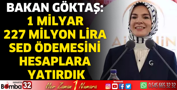 1 milyar 227 milyon lira SED ödemesini hesaplara yatırdık