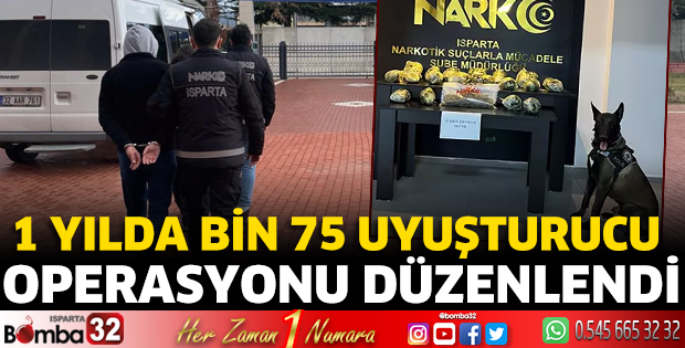 1 yılda Bin 75 uyuşturucu operasyonu düzenlendi 