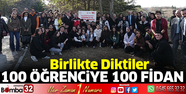 100 öğrenci 100 fidan
