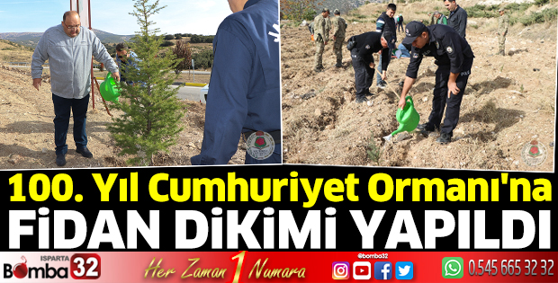 100. Yıl Cumhuriyet Ormanı'na fidan dikimi 