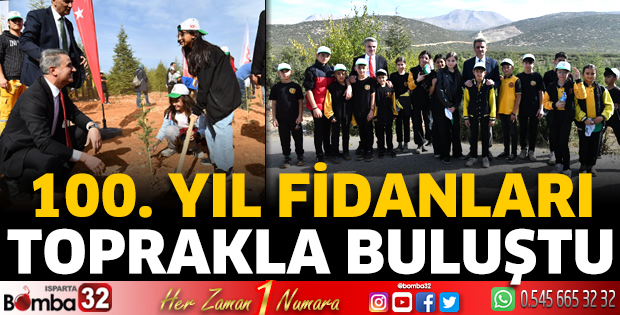 100. Yıl fidanları toprakla buluştu