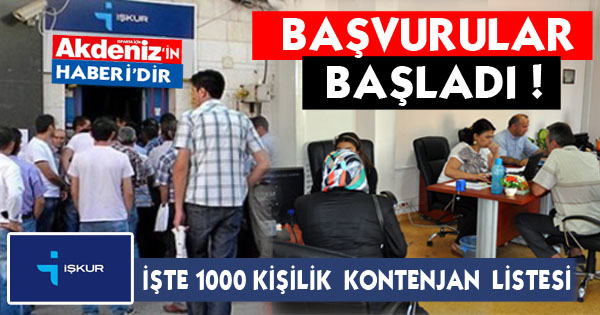 1000 işçilik kontenjan listesi açıklandı