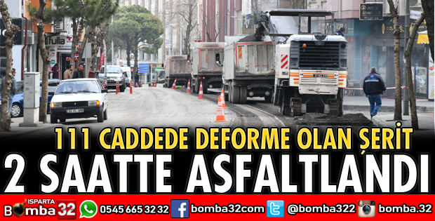 111 CADDEDE DEFORME OLAN ŞERİT İKİ SAATTE ASFALTLANDI