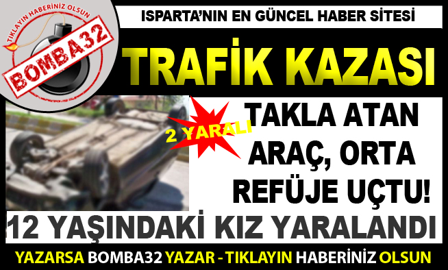 Araç, Orta Refüje Uçtu! 2 yaralı
