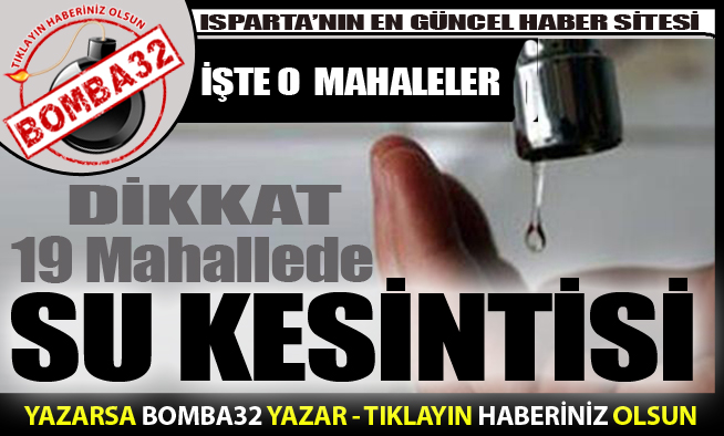 19 Mahallede Sular Yok