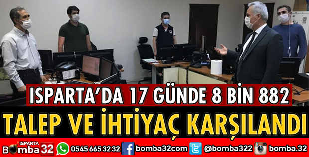 17 GÜNDE  8 BİN 882 TALEP VE İHTİYAÇ KARŞILANDI
