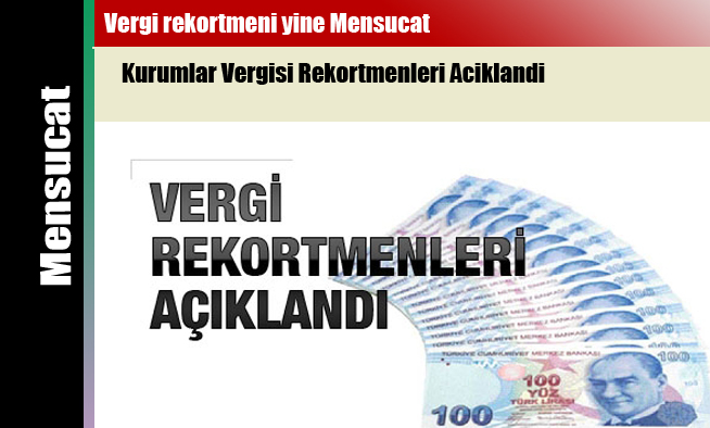 Vergi rekortmeni yine Mensucat