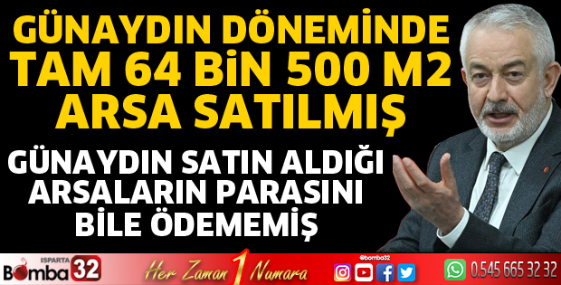2 dönemde tam 64 bin 500 metrekare arsa satılmış