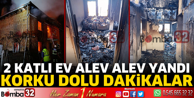 2 katlı ev alev alev yandı