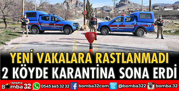 2 KÖYDE KARANTİNA SONA ERDİ