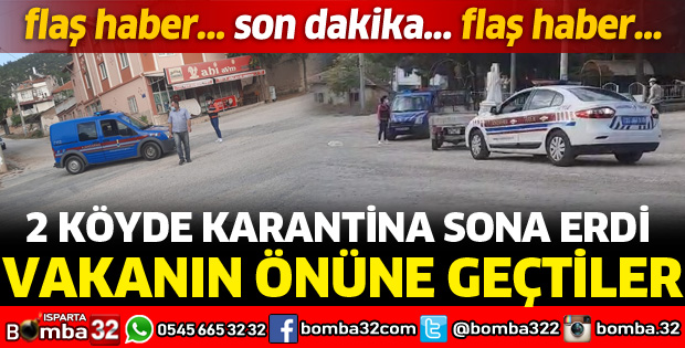 2 KÖYDE KARANTİNA SONA ERDİ