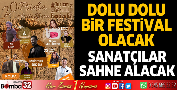 20. Psidia Antiokhiea Kültür Turizm ve Sanat Festivali Programı