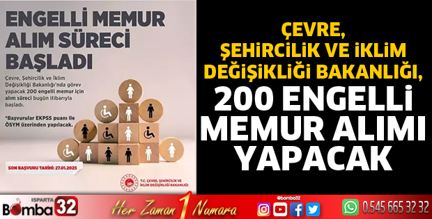 200 engelli memur alımı yapılacak