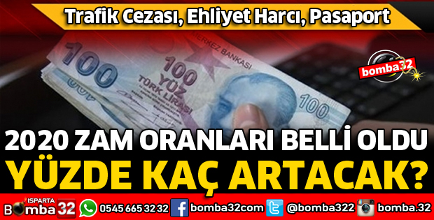 2020 ZAM ORANLARI BELLİ OLDU