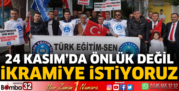 24 Kasım’da önlük değil ikramiye istiyoruz