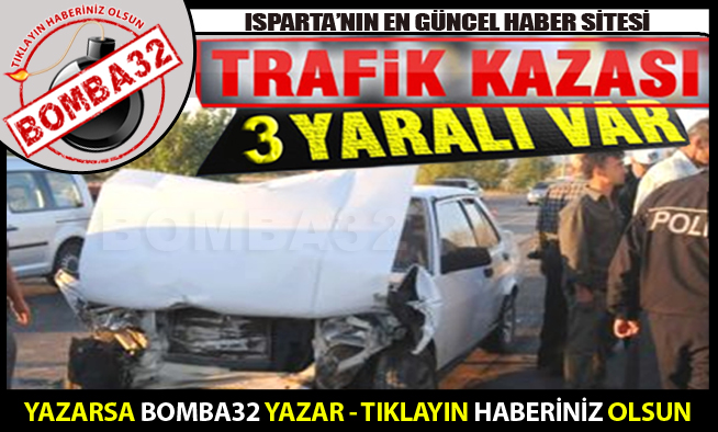 Otomobil Minibüsle Çarpıştı: 3 Yaralı