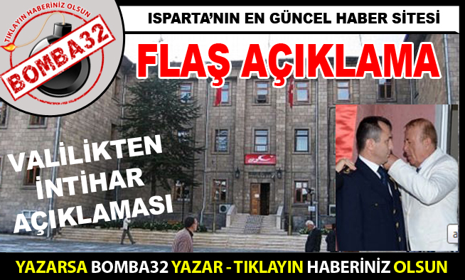 Isparta Valiliğinden İntihar Açıklaması