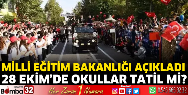 28 Ekim'de okullar öğleden sonra tatil 