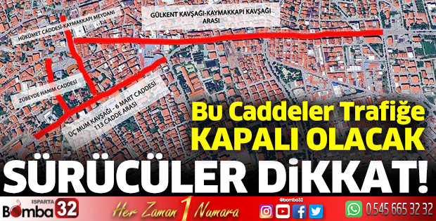 29 Ekim günü bu caddeler trafiğe kapalı olacak