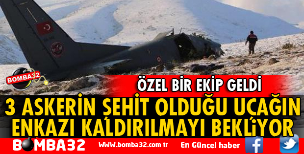3 ASKERİN ŞEHİT OLDUĞU UÇAĞIN ENKAZI KALDIRILMAYI BEKLİYOR