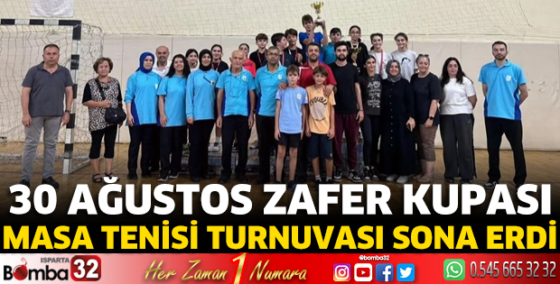 30 Ağustos Zafer Kupası Masa Tenisi Turnuvası sona erdi