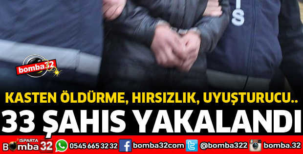 33 ŞAHIS YAKALANDI