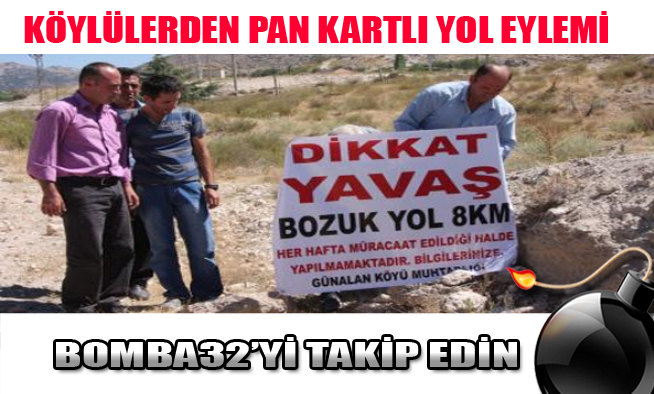 Köylülerden Pankartlı Yol Eylemi