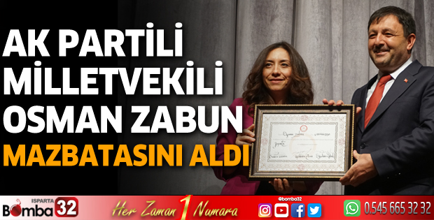 Osman Zabun mazbatasını aldı