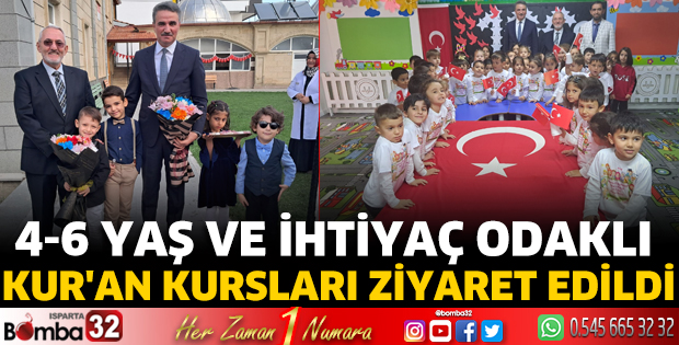 4-6 Yaş ve İhtiyaç Odaklı Kur'an Kursları ziyaret edildi