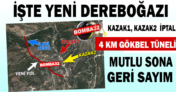 4 KM TÜNELLE İŞTE YENİ DEREBOĞAZI