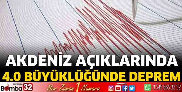 4.0 büyüklüğünde deprem