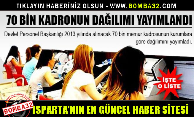 70 BİN KADRONUN DAĞILIMI YAYIMLANDI