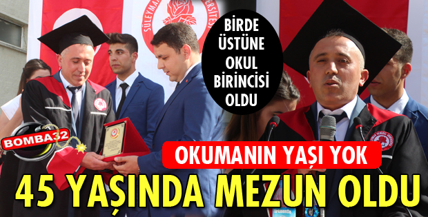 45 YAŞINDA MEZUN OLDU