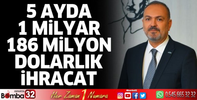 5 ayda 1 Milyar 186 Milyon dolarlık ihracat
