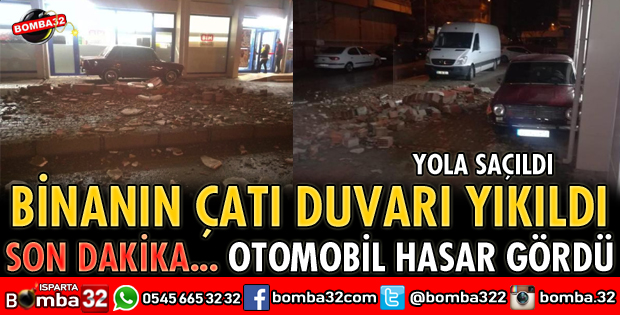 5 KATLI BİNANIN ÇATI DUVARI YIKILDI