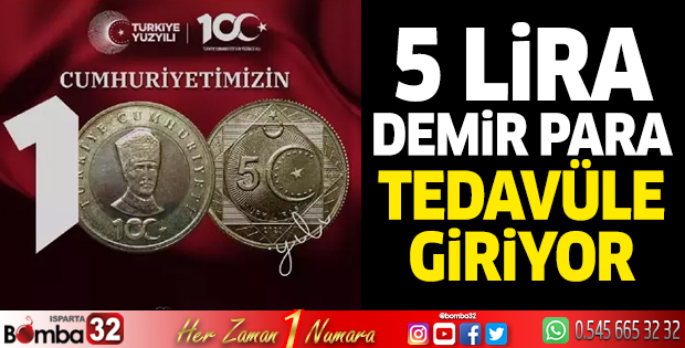 5 lira demir para tedavüle giriyor