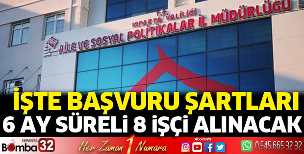 6 ay süreli 8 personel alınacak