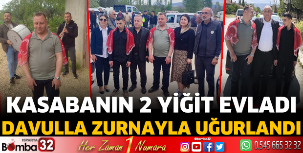 Kasabanın 2 yiğit evladını davulla zurlanyla uğurlandı