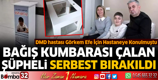 Bağış kumbarasını çalan şüpheli serbest kaldı